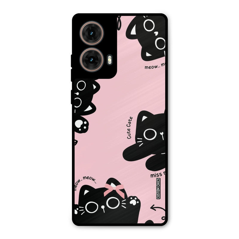 Black Cat Pattern Moto G85 Mobile Back Cover - Cute PrintShield Case