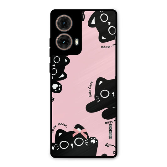 Black Cat Pattern Moto G85 Mobile Back Cover - Cute PrintShield Case