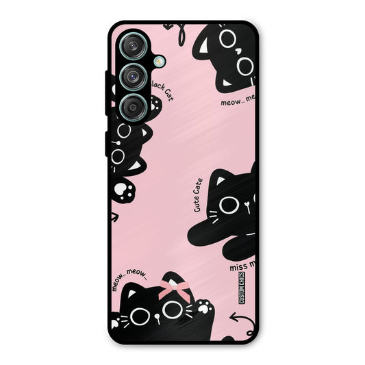 Black Cat Pattern Samsung Galaxy M55 5G Mobile Back Cover - Cute PrintShield Case