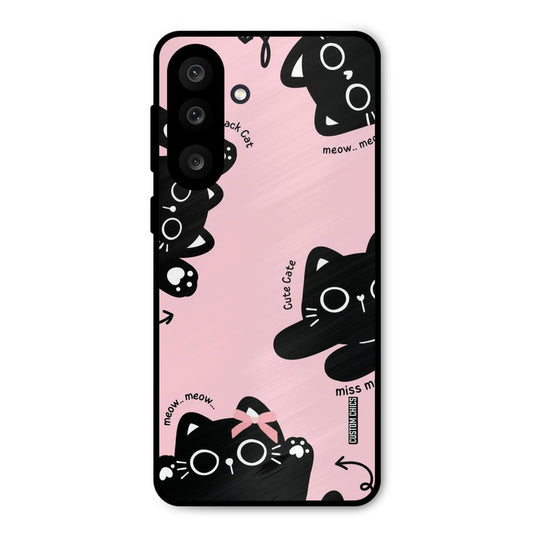 Black Cat Pattern Samsung Galaxy M56 Mobile Back Cover - Cute PrintShield Case