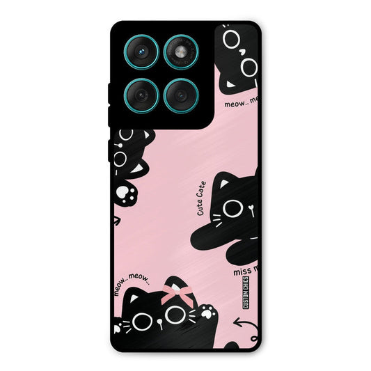 Black Cat Pattern Motorola Edge 60 Mobile Back Cover - Cute PrintShield Case