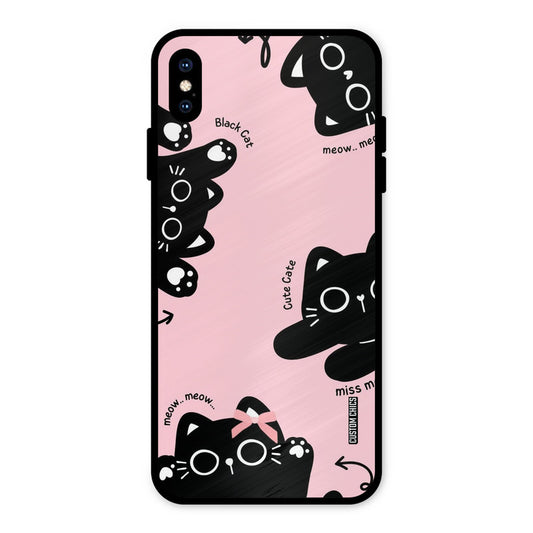 Black Cat Pattern iPhone XS Max Mobile Back Cover - Cute PrintShield Case