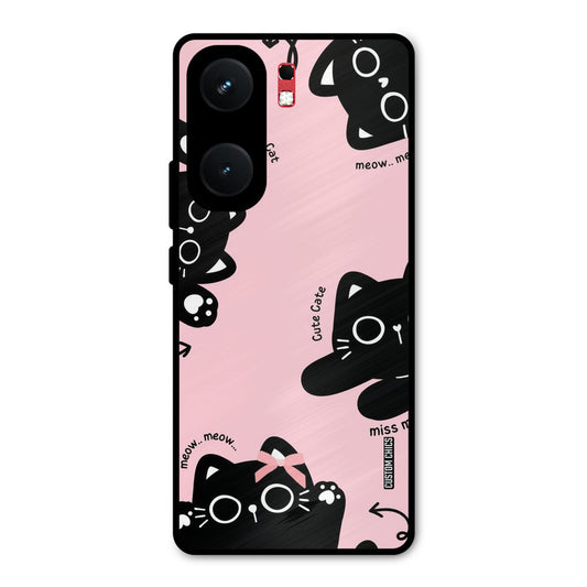 Black Cat Pattern iQOO Neo 9 Pro Mobile Back Cover - Cute PrintShield Case