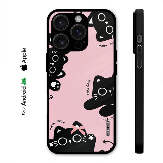 Black Cat Pattern Case – Premium PrintShield Mobile Cover