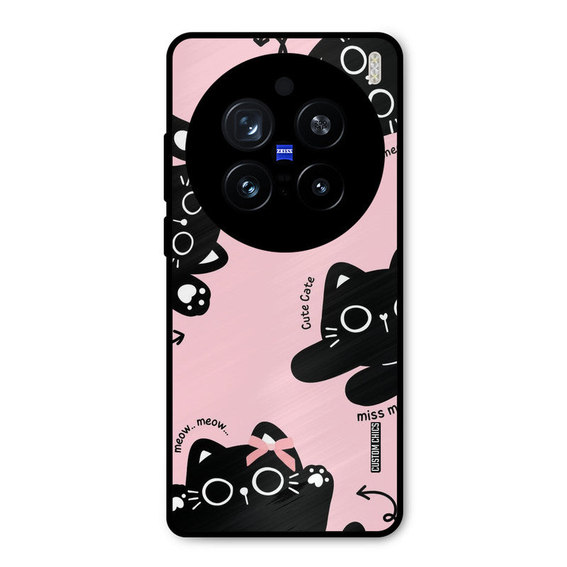 Black Cat Pattern Vivo X200 Pro Mobile Back Cover - Cute PrintShield Case