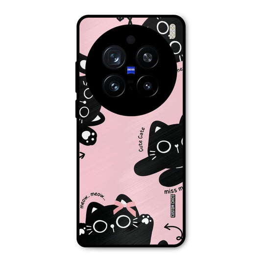 Black Cat Pattern Vivo X200 Pro Mobile Back Cover - Cute PrintShield Case