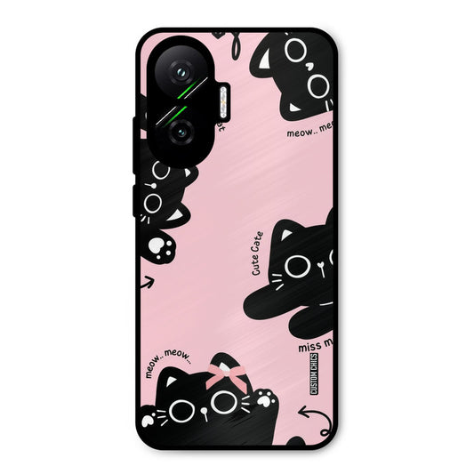 Black Cat Pattern Poco F7 5G Mobile Back Cover - Cute PrintShield Case