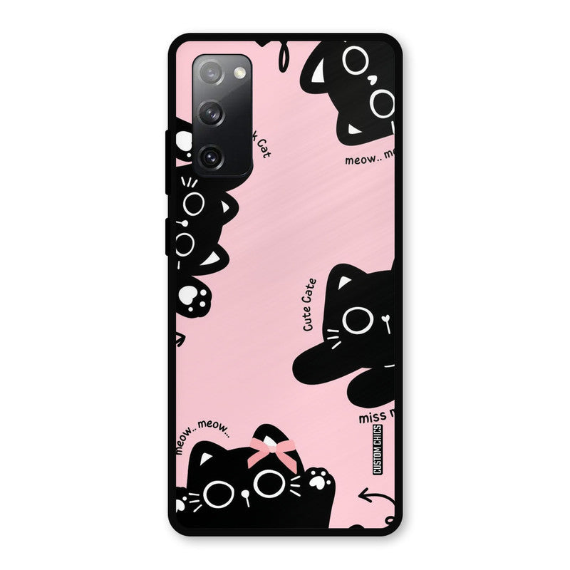 Black Cat Pattern Samsung Galaxy S20 FE 5G Mobile Back Cover - Cute PrintShield Case