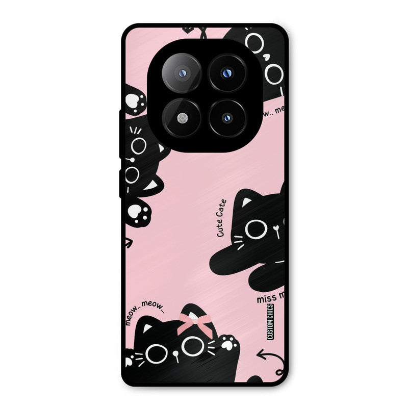 Black Cat Pattern Redmi Note 14 Pro Plus 5G Mobile Back Cover - Cute PrintShield Case
