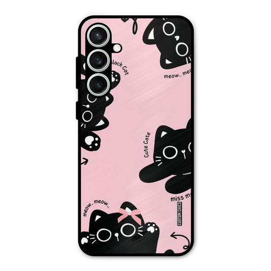 Black Cat Pattern Samsung Galaxy S23 Mobile Back Cover - Cute PrintShield Case