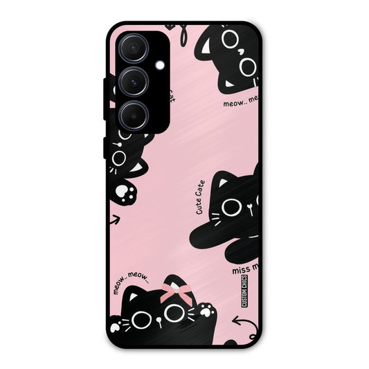 Black Cat Pattern Samsung Galaxy A35 5G Mobile Back Cover - Cute PrintShield Case
