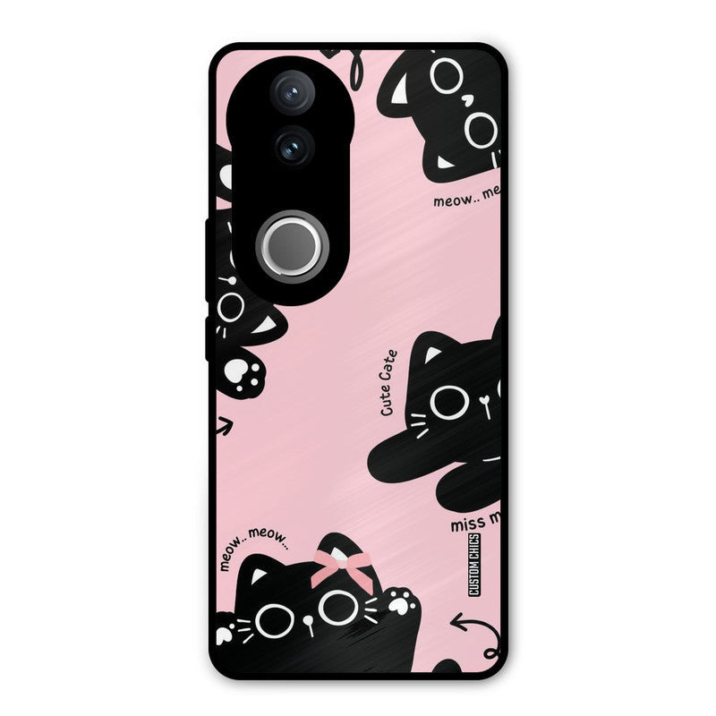 Black Cat Pattern iQOO Z10R Mobile Back Cover - Cute PrintShield Case