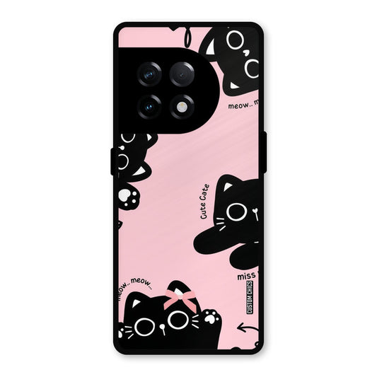 Black Cat Pattern OnePlus 11R Mobile Back Cover - Cute PrintShield Case