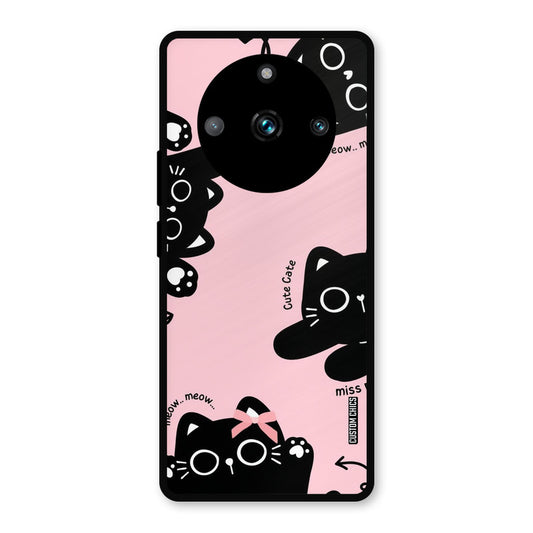 Black Cat Pattern Realme 11 Pro Plus Mobile Back Cover - Cute PrintShield Case