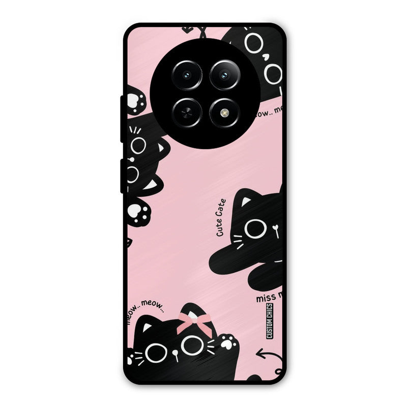 Black Cat Pattern Realme Narzo N65 Mobile Back Cover - Cute PrintShield Case