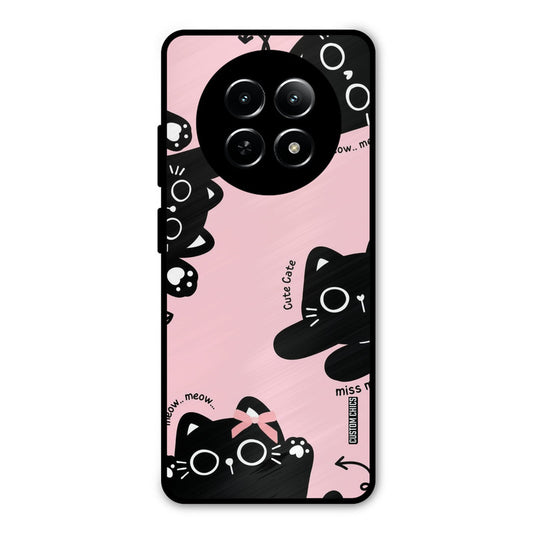 Black Cat Pattern Realme Narzo N65 Mobile Back Cover - Cute PrintShield Case