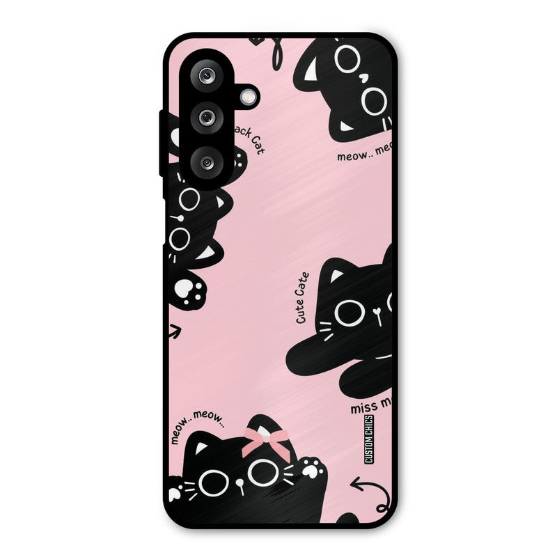 Black Cat Pattern Samsung Galaxy M36 Mobile Back Cover - Cute PrintShield Case