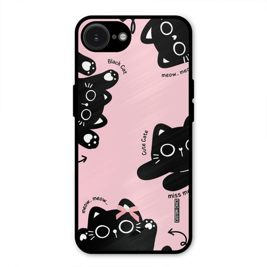 Black Cat Pattern iPhone 16e Mobile Back Cover - Cute PrintShield Case