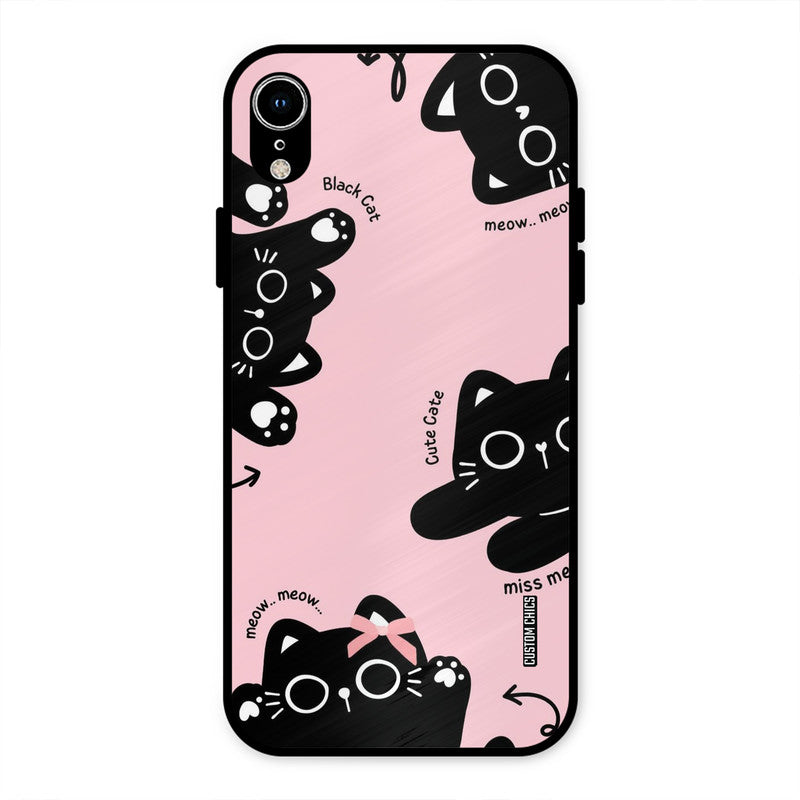 Black Cat Pattern iPhone XR Mobile Back Cover - Cute PrintShield Case