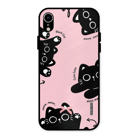 Black Cat Pattern iPhone XR Mobile Back Cover - Cute PrintShield Case