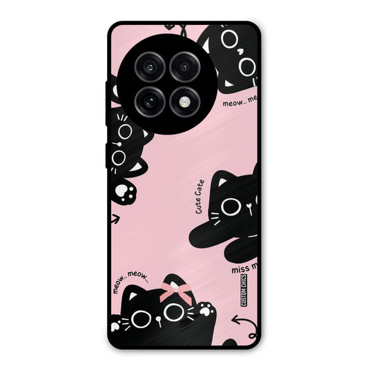 Black Cat Pattern OnePlus 13R Mobile Back Cover - Cute PrintShield Case