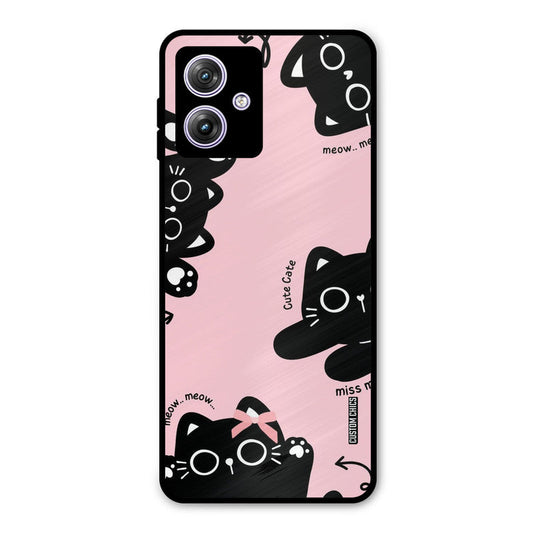 Black Cat Pattern Moto G54 Mobile Back Cover - Cute PrintShield Case