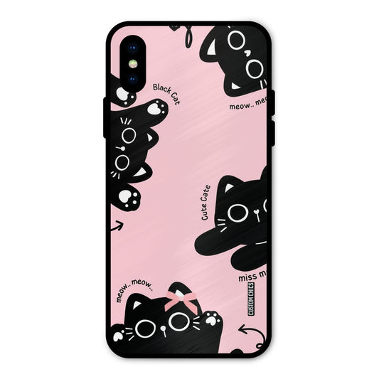 Black Cat Pattern iPhone X Mobile Back Cover - Cute PrintShield Case