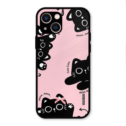 Black Cat Pattern iPhone 13 Mobile Back Cover - Cute PrintShield Case