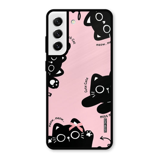 Black Cat Pattern Samsung Galaxy S21 FE 5G Mobile Back Cover - Cute PrintShield Case