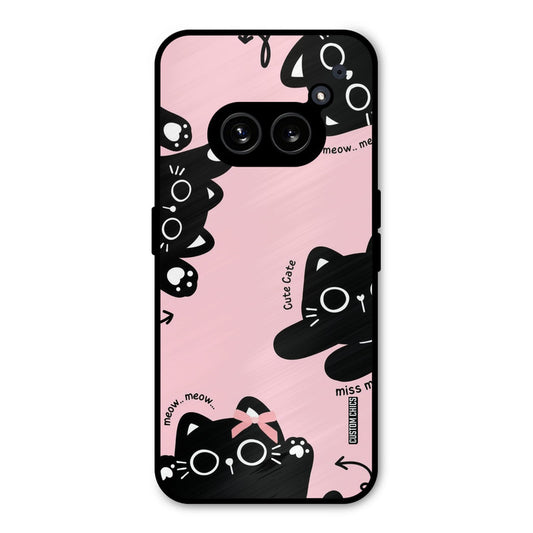 Black Cat Pattern Nothing Phone 2a Mobile Back Cover - Cute PrintShield Case