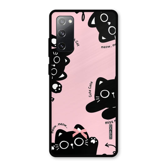 Black Cat Pattern Samsung Galaxy S20 FE Mobile Back Cover - Cute PrintShield Case