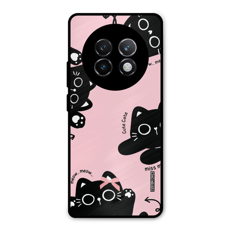 Black Cat Pattern Realme 13 Plus Mobile Back Cover - Cute PrintShield Case