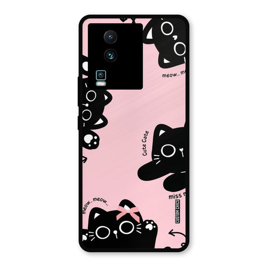 Black Cat Pattern IQOO Neo 7 Pro Mobile Back Cover - Cute PrintShield Case