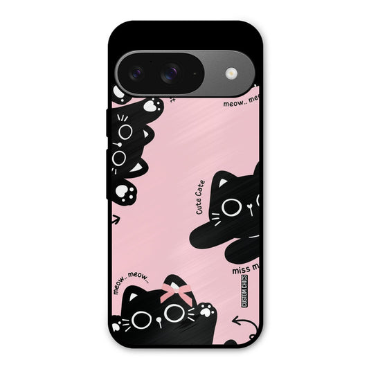 Black Cat Pattern Google Pixel 9 Mobile Back Cover - Cute PrintShield Case