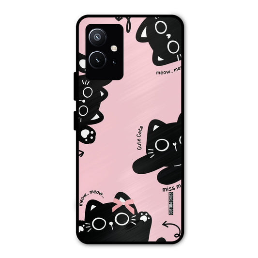 Black Cat Pattern Vivo Y75 5G Mobile Back Cover - Cute PrintShield Case