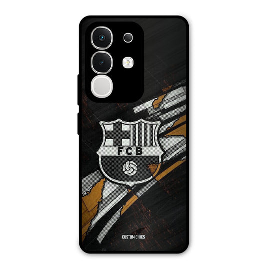 Black FCB Logo Vivo T4x Mobile Back Cover - Sports PrintShield Case