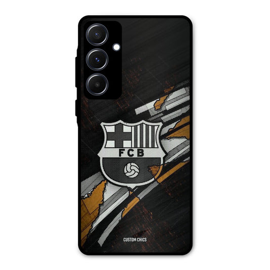 Black FCB Logo Samsung Galaxy A55 5G Mobile Back Cover - Sports PrintShield Case