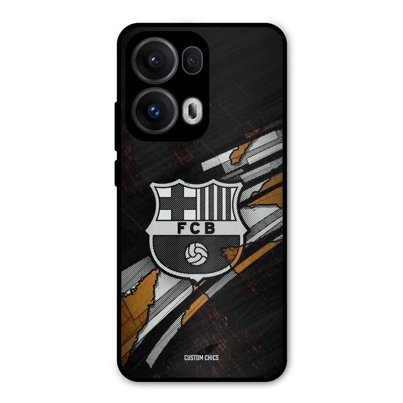 Black FCB Logo Oppo Reno 13 Pro 5G Mobile Back Cover - Sports PrintShield Case
