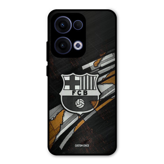 Black FCB Logo Oppo Reno 13 5G Mobile Back Cover - Sports PrintShield Case