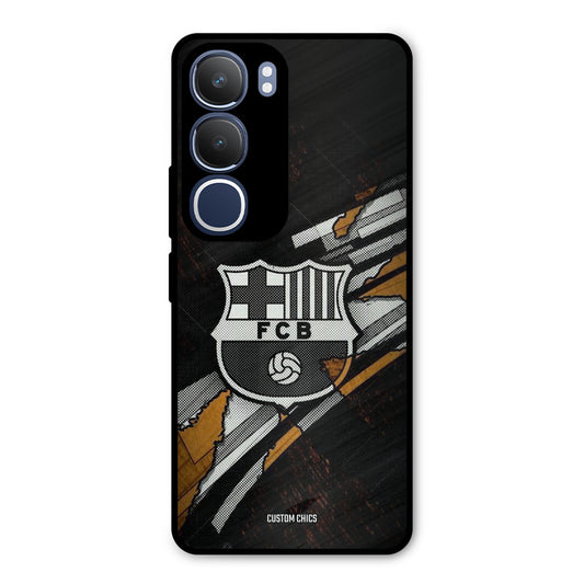 Black FCB Logo Vivo Y29 Mobile Back Cover - Sports PrintShield Case
