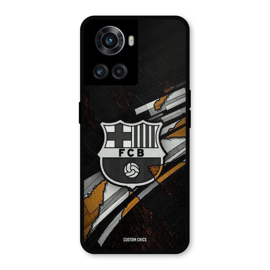 Black FCB Logo OnePlus 10R Mobile Back Cover - Sports PrintShield Case