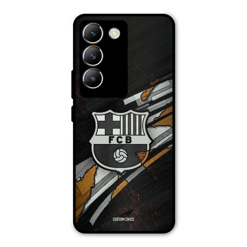 Black FCB Logo Vivo Y200e Mobile Back Cover - Sports PrintShield Case