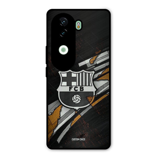 Black FCB Logo Vivo V40e Mobile Back Cover - Sports PrintShield Case