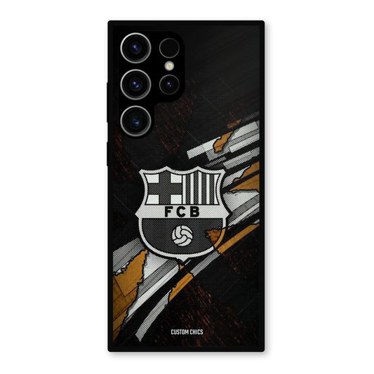 Black FCB Logo Samsung Galaxy S23 Ultra Mobile Back Cover - Sports PrintShield Case