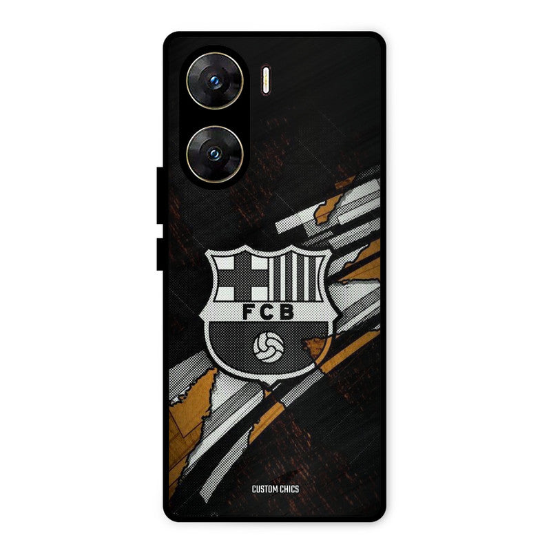 Black FCB Logo Vivo V29e Mobile Back Cover - Sports PrintShield Case
