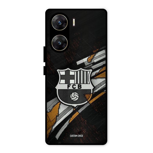 Black FCB Logo Vivo V29e Mobile Back Cover - Sports PrintShield Case