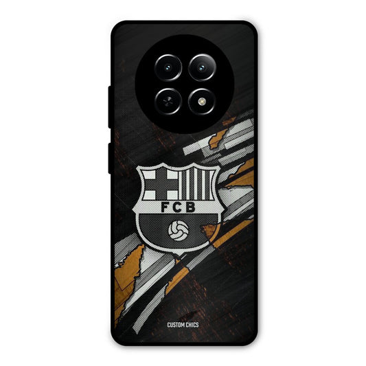 Black FCB Logo Realme Narzo N65 Mobile Back Cover - Sports PrintShield Case