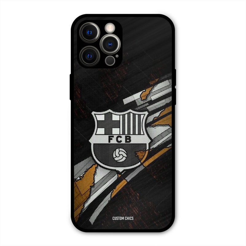 Black FCB Logo  iPhone 12 Pro Max Mobile Back Cover - Sports PrintShield Case