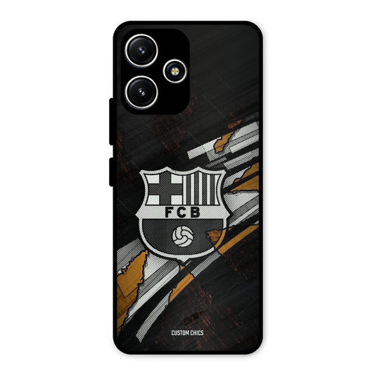 Black FCB Logo Redmi 12 5G Mobile Back Cover - Sports PrintShield Case