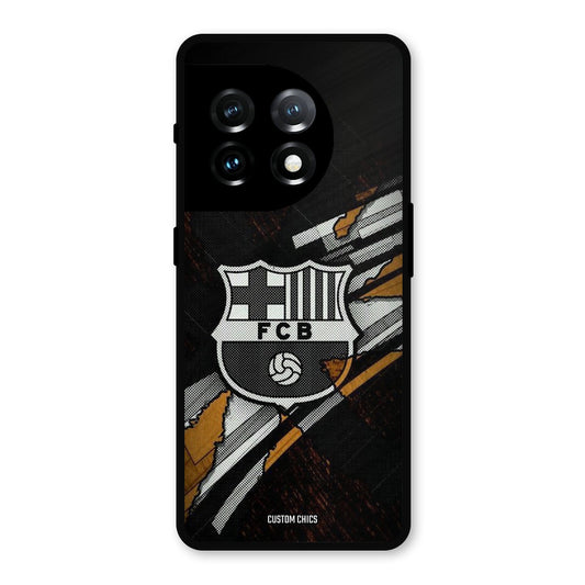 Black FCB Logo OnePlus 11 Mobile Back Cover - Sports PrintShield Case